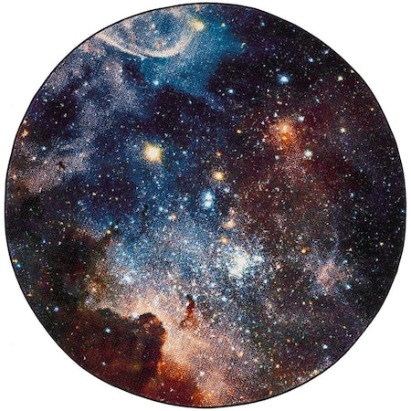 Safavieh Galaxy Round Area Rug, Purple and Multicolor - 5 ft.-3 in. x 5 ft.-3 in. GAL109P-5R